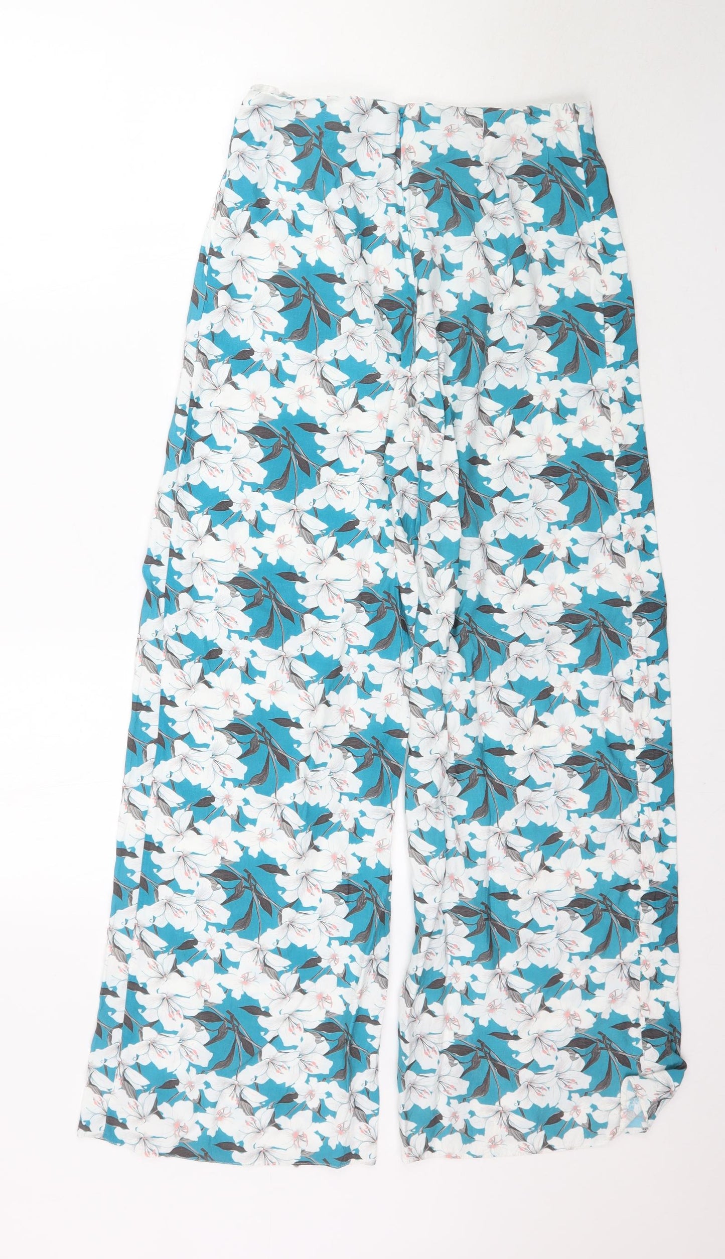 Miss Selfridge Womens Blue Floral  Trousers  Size 12 L30 in