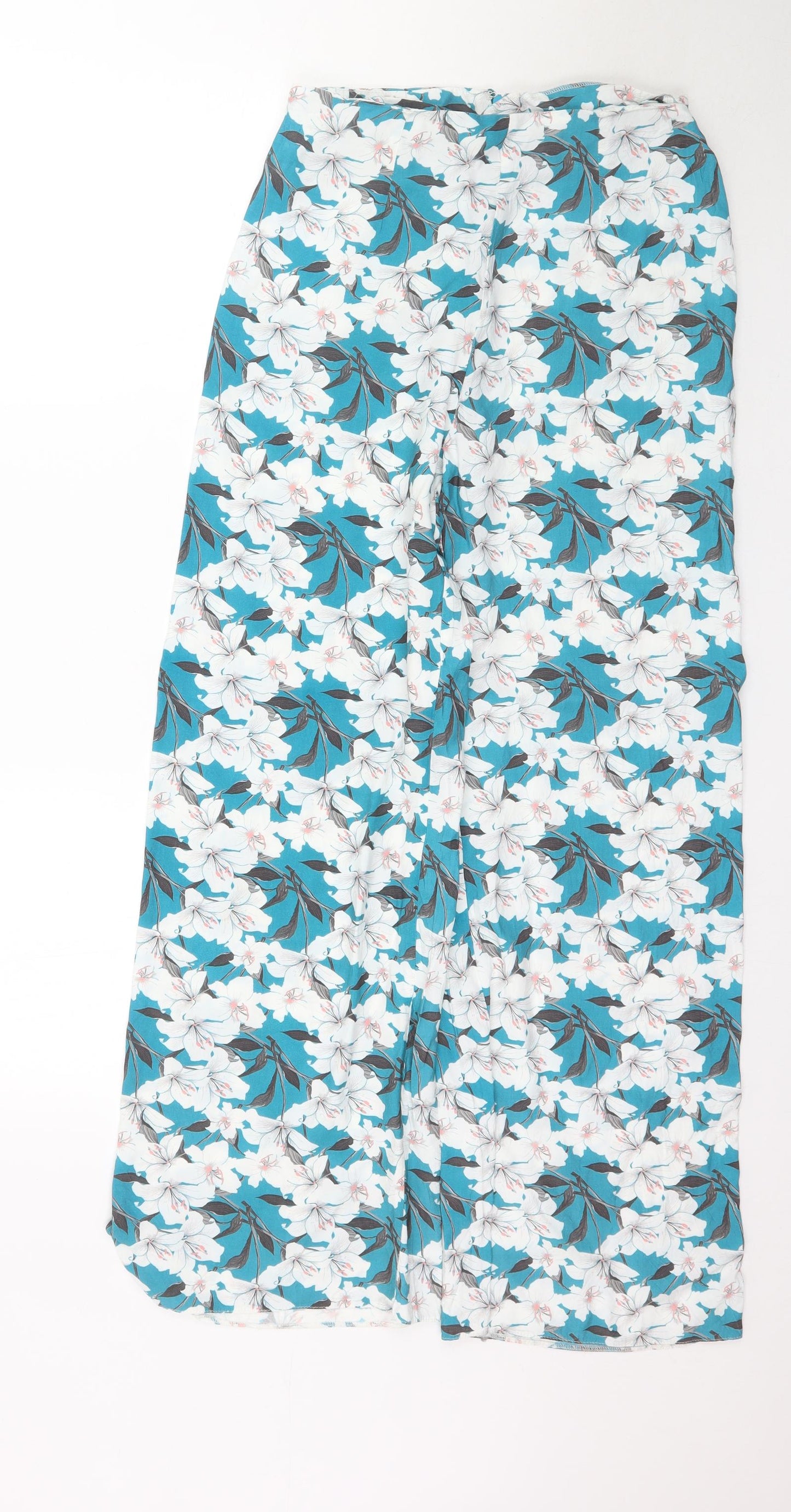 Miss Selfridge Womens Blue Floral  Trousers  Size 12 L30 in