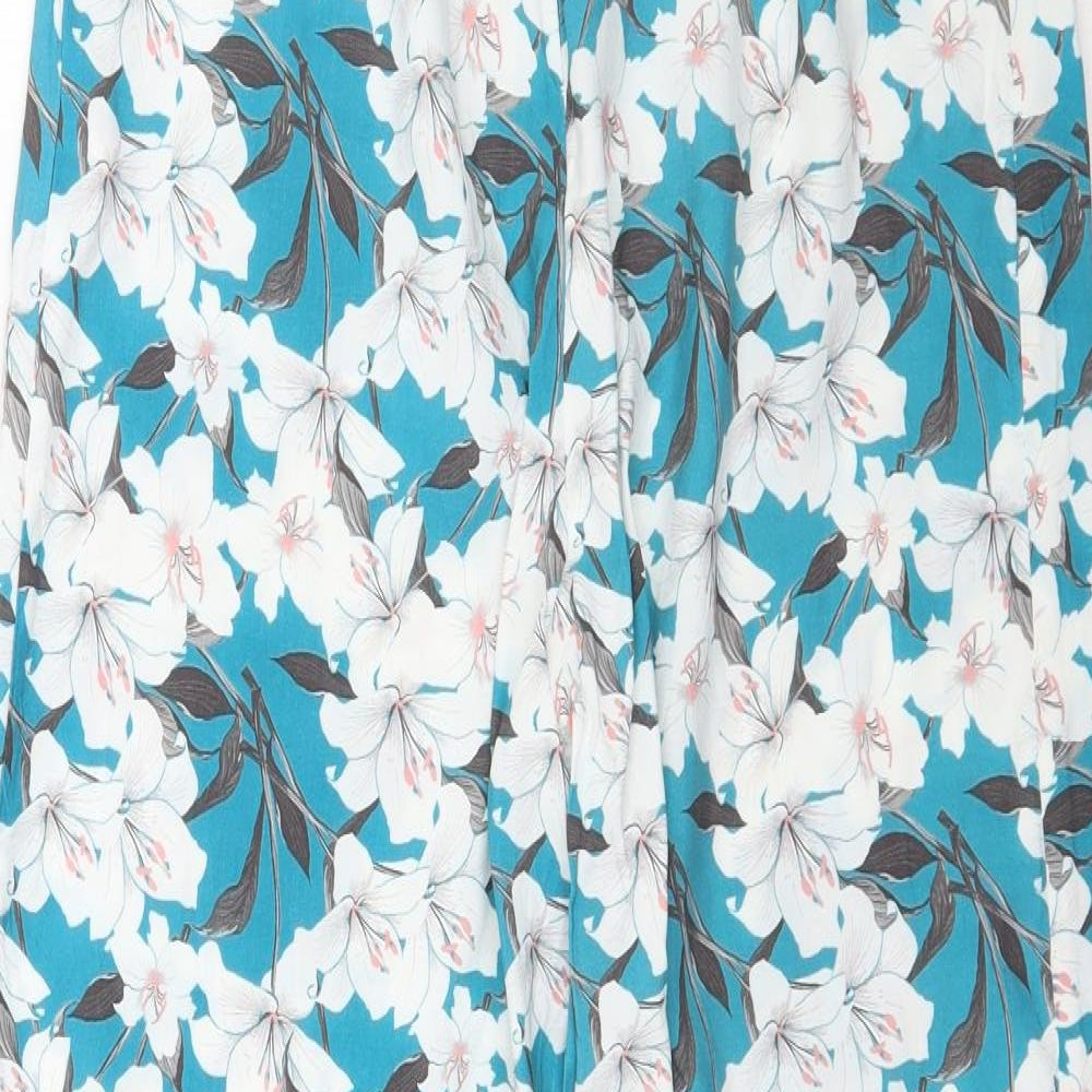 Miss Selfridge Womens Blue Floral  Trousers  Size 12 L30 in