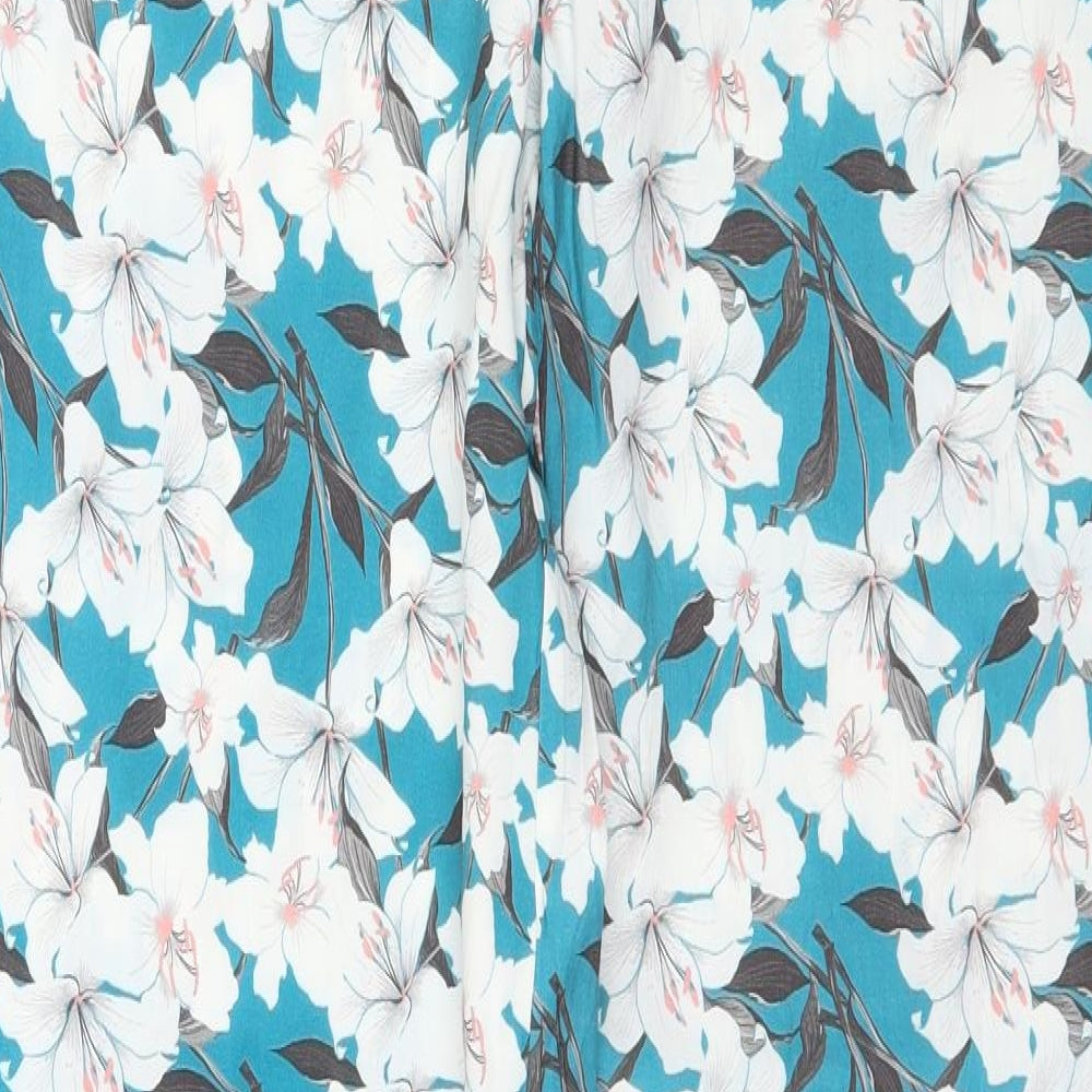 Miss Selfridge Womens Blue Floral  Trousers  Size 12 L30 in