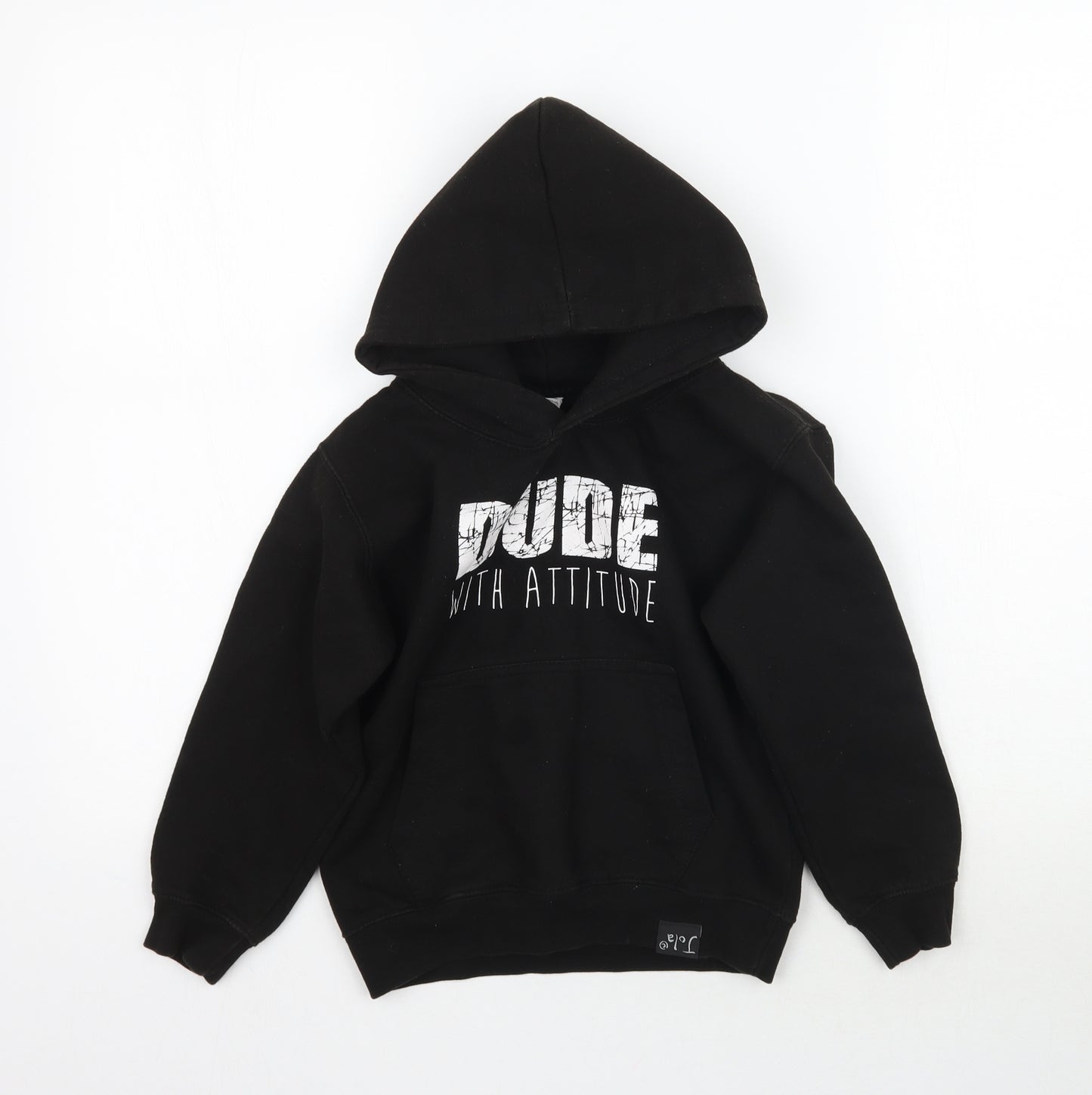 Preworn Boys Black   Pullover Hoodie Size S  - Dude with attitude