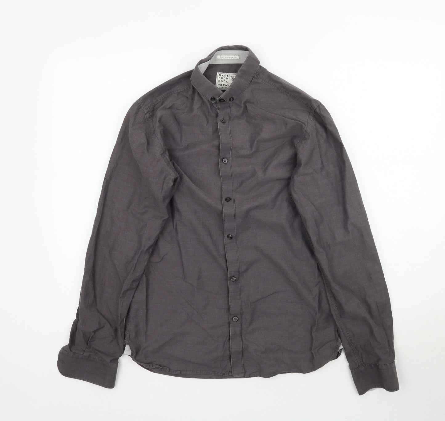 Jack Jones Mens Grey    Button-Up Size S