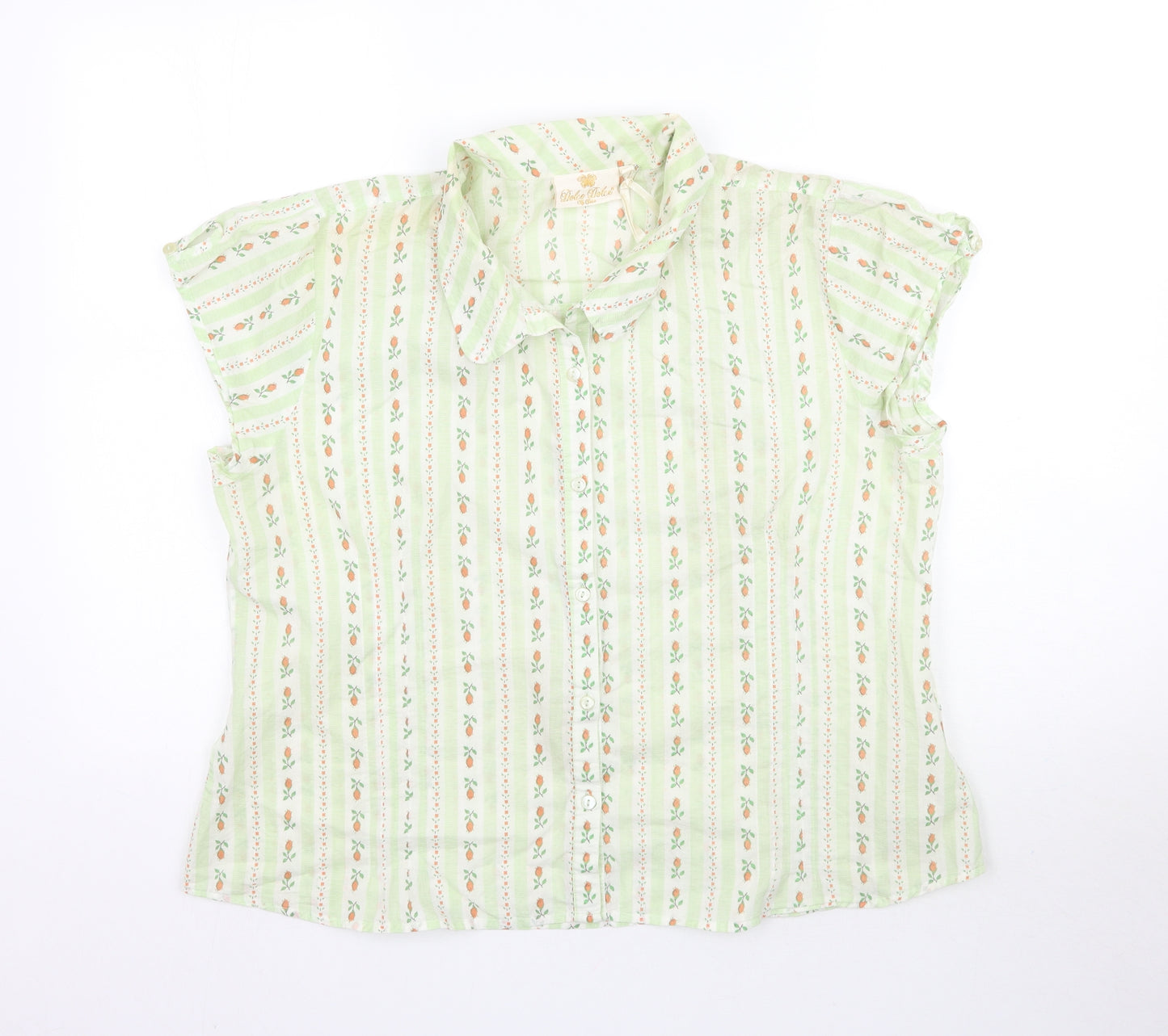 Dolce Dolce Womens Green Floral  Basic Button-Up Size 20