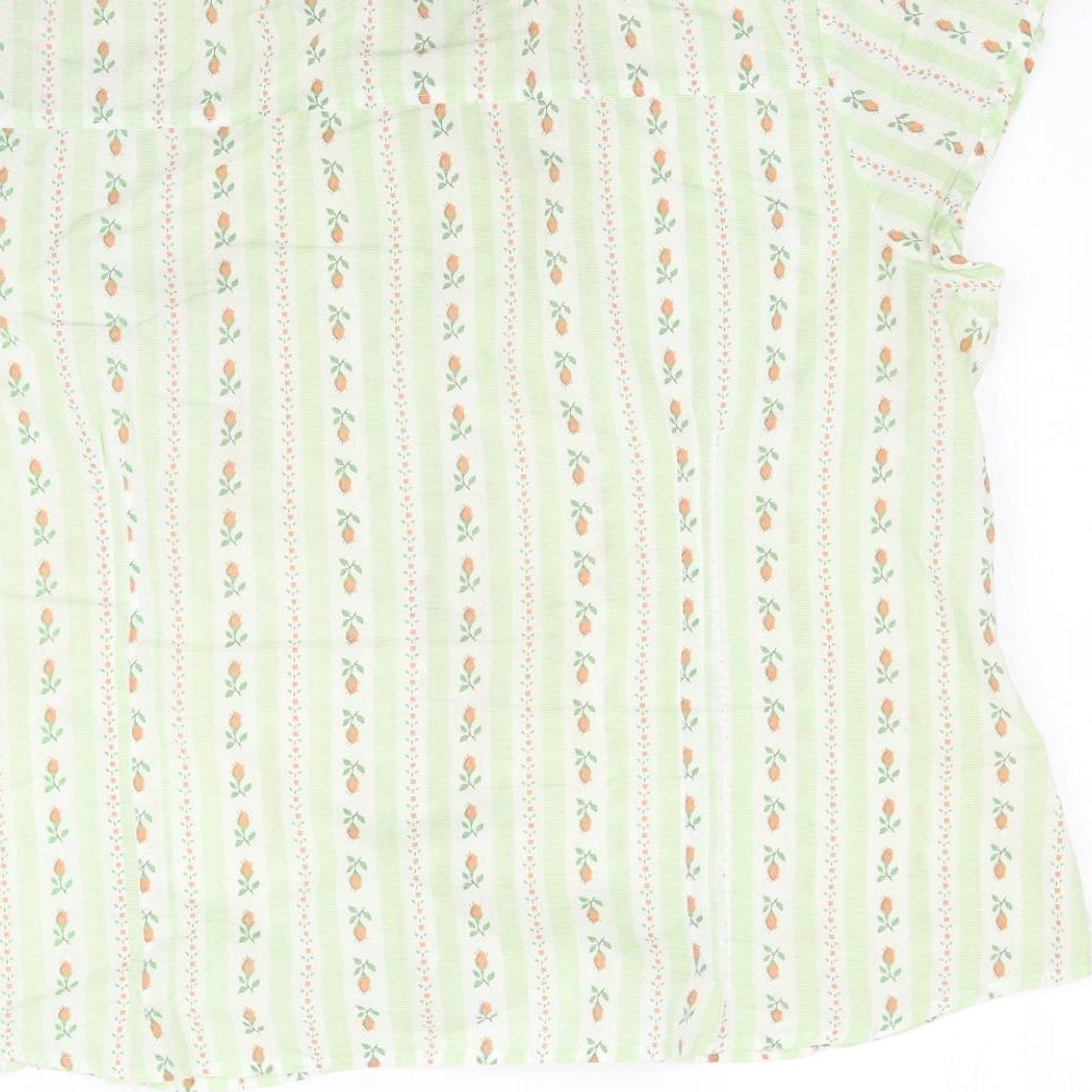 Dolce Dolce Womens Green Floral  Basic Button-Up Size 20