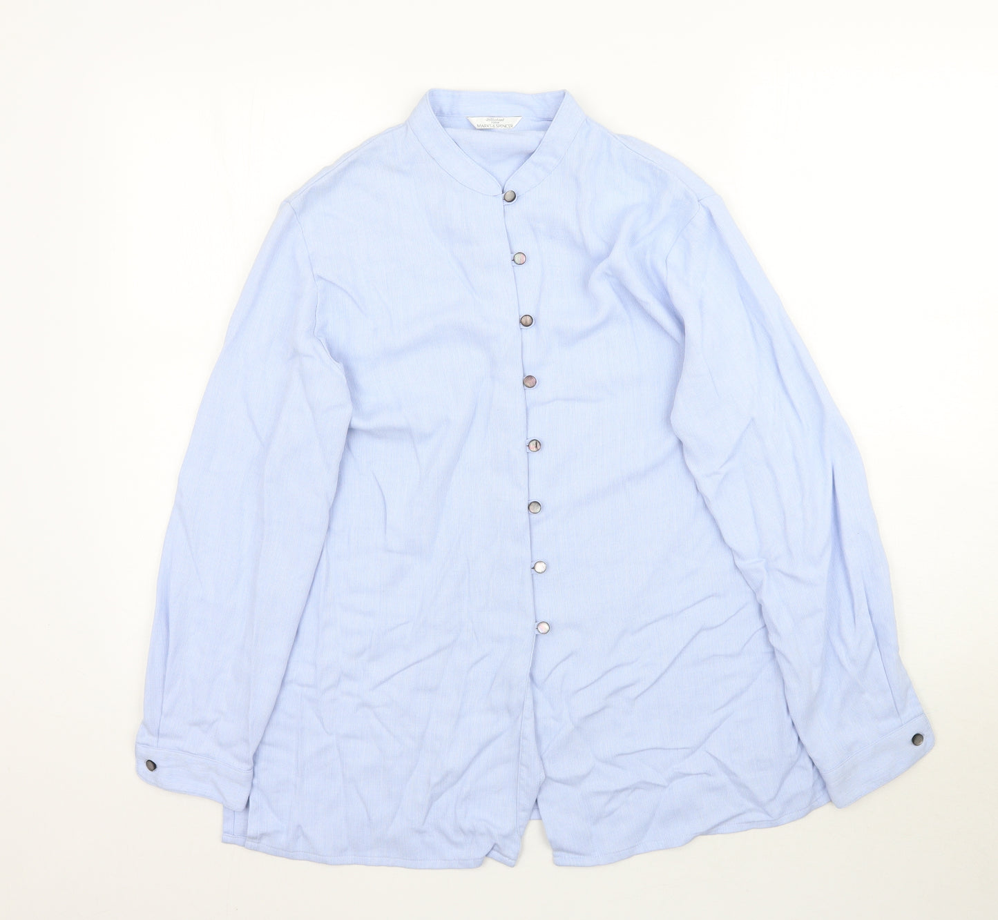 Marks and Spencer Womens Blue   Basic Button-Up Size 14
