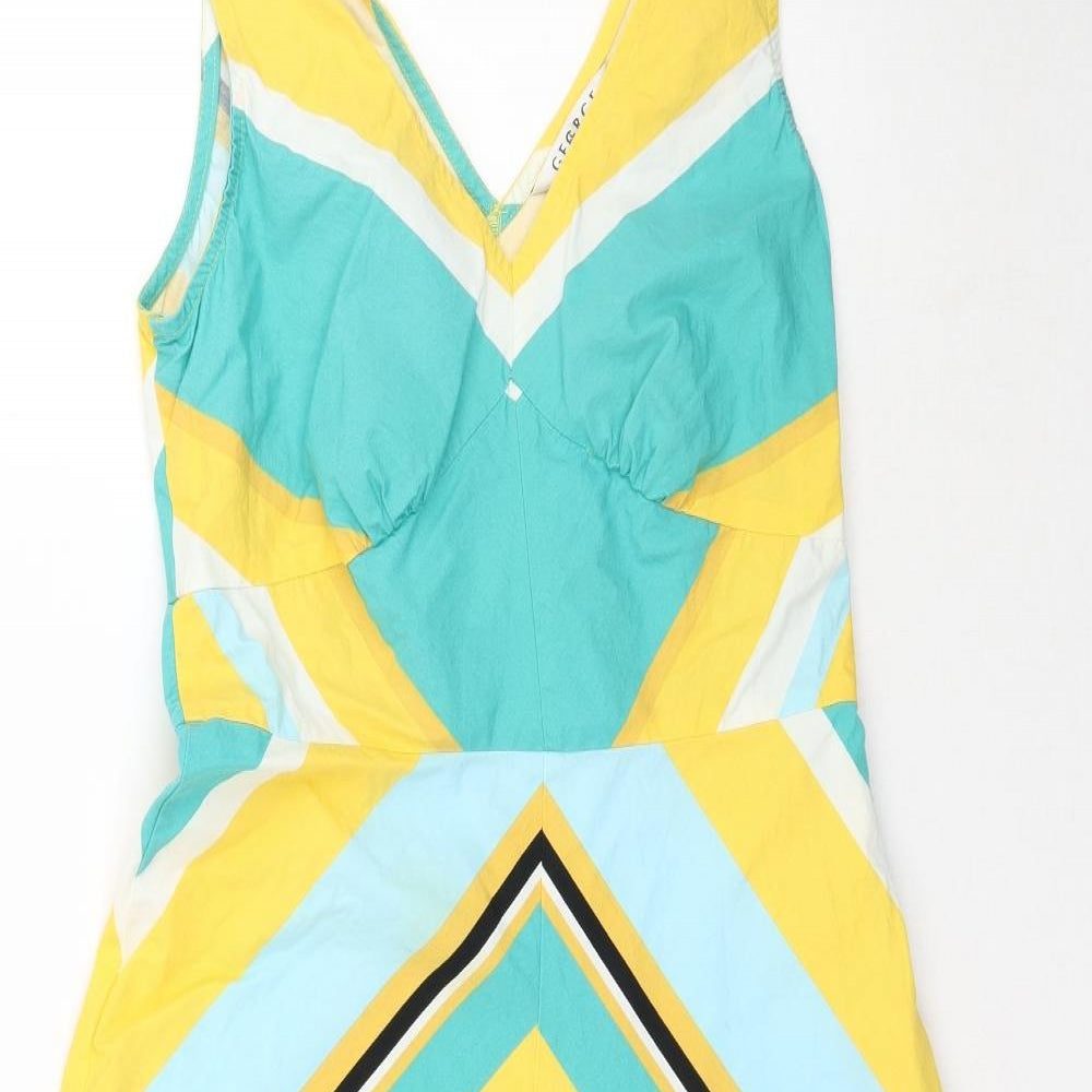 George Womens Multicoloured Geometric  A-Line  Size 10