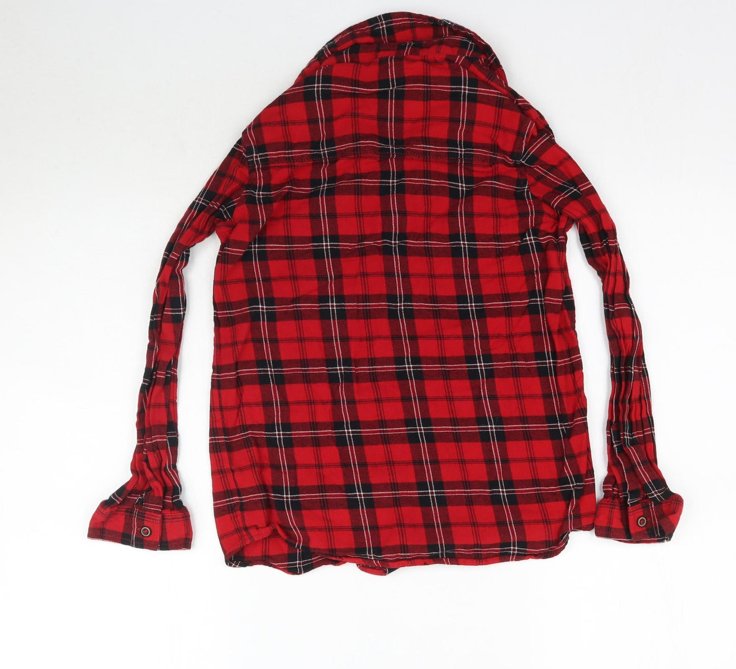 TU Girls Red Plaid  Basic Button-Up Size 12 Years