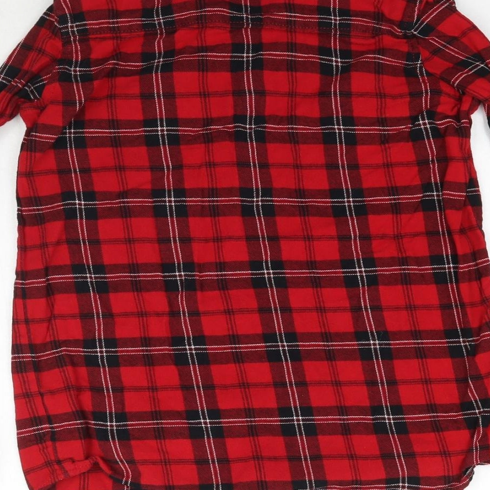 TU Girls Red Plaid  Basic Button-Up Size 12 Years