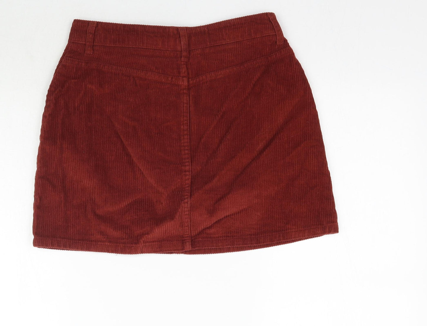 Topshop Womens Brown  Corduroy Mini Skirt Size 8