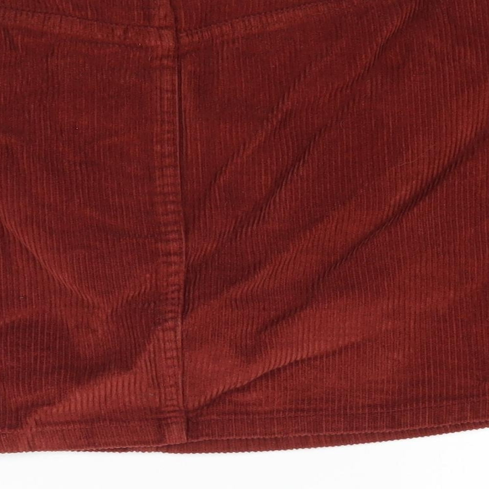 Topshop Womens Brown  Corduroy Mini Skirt Size 8