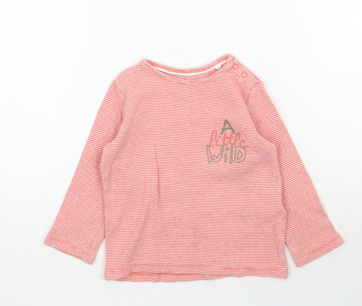 Lupilu Baby Orange Striped Basic T-Shirt Size 18-24 Months - Coral