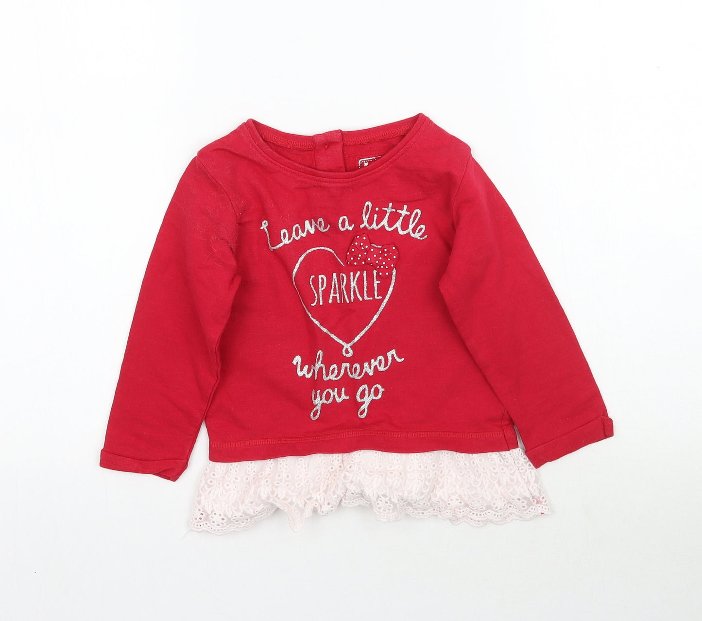 Young Dimension Girls Red   Basic T-Shirt Size 18-24 Months  - Leave a little sparkle wherever you go