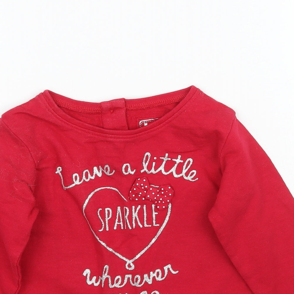 Young Dimension Girls Red   Basic T-Shirt Size 18-24 Months  - Leave a little sparkle wherever you go
