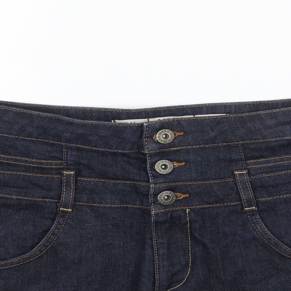 Topshop Womens Blue  Denim  Shorts Size 14