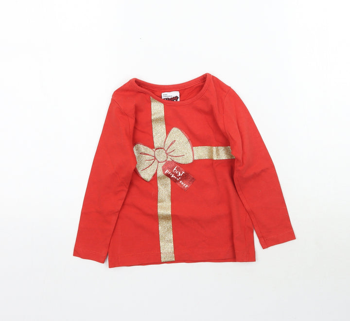 George Baby Red Basic T-Shirt Size 18-24 Months - Christmas present