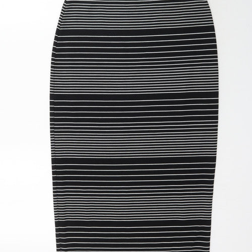 Max Studio Womens Black Striped  Straight & Pencil Skirt Size S