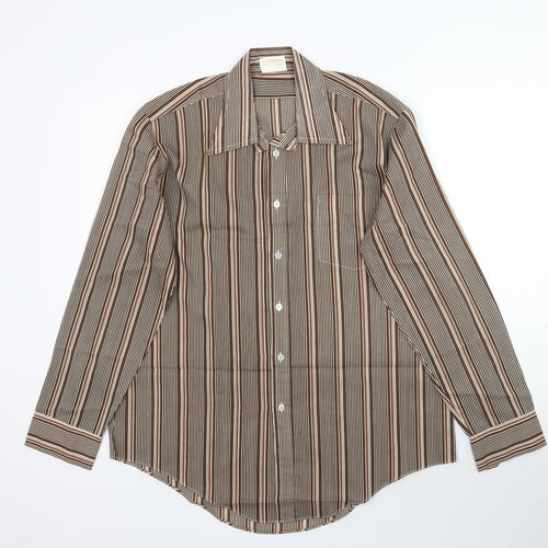 Preworn Mens Blue Striped   Button-Up Size 16.5