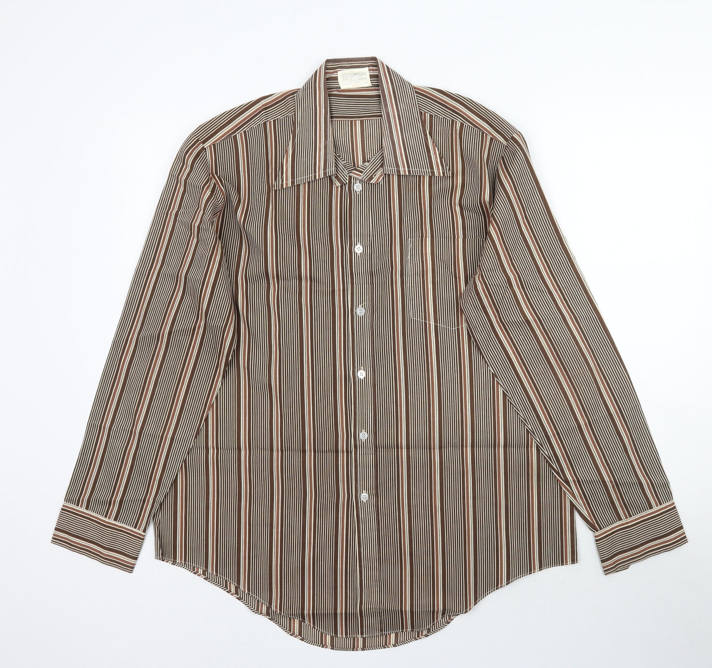 Preworn Mens Blue Striped   Button-Up Size 16.5