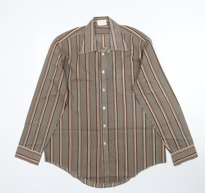 Preworn Mens Blue Striped   Button-Up Size 16.5