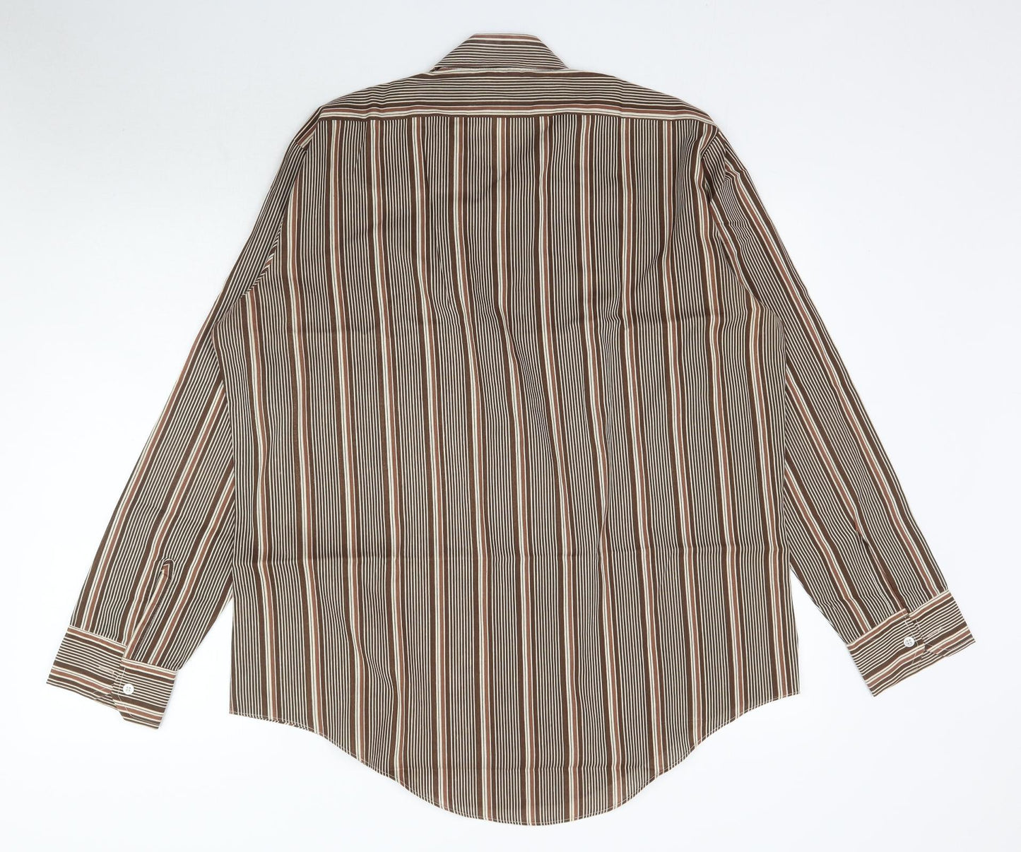 Preworn Mens Blue Striped   Button-Up Size 16.5