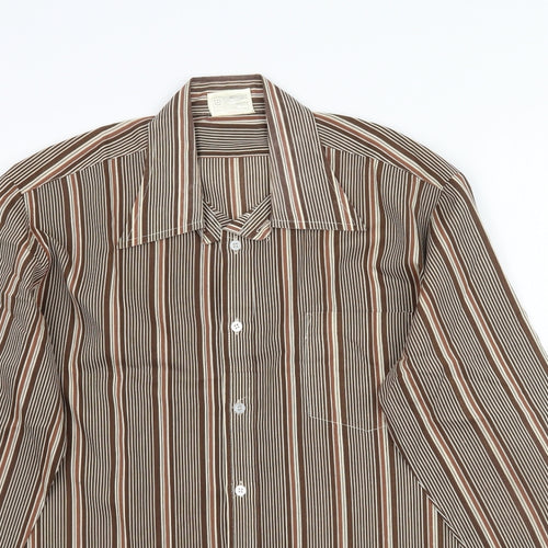 Preworn Mens Blue Striped   Button-Up Size 16.5