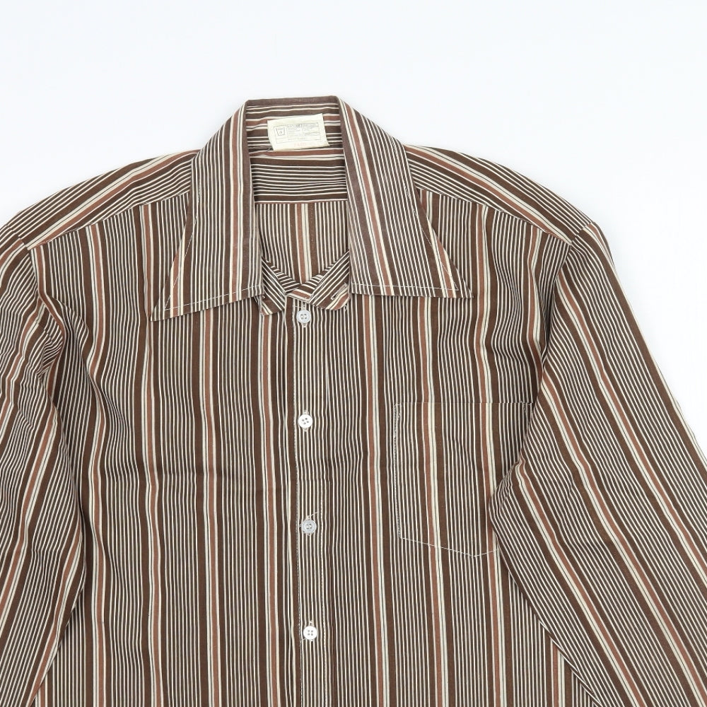 Preworn Mens Blue Striped   Button-Up Size 16.5