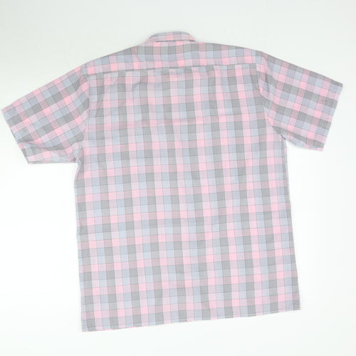 Santana Mens Pink Plaid   Button-Up Size M