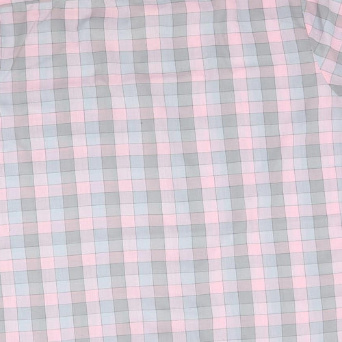 Santana Mens Pink Plaid   Button-Up Size M