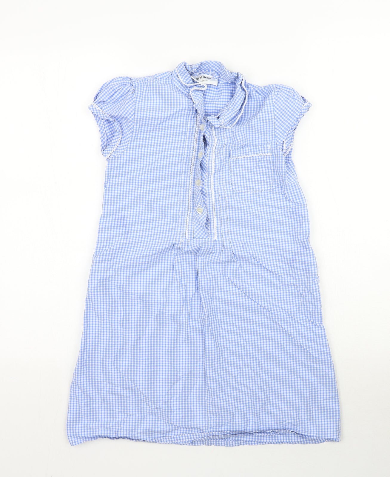 NEXT Girls Blue Plaid  Shirt Dress  Size 9 Years  - School Gingham