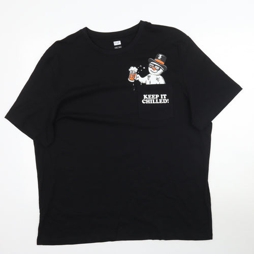 F&F Mens Black    T-Shirt Size 2XL  - Keep it Chilled