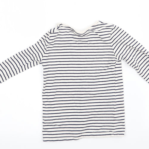 F&F  Girls White Striped  Basic T-Shirt Size 5-6 Years
