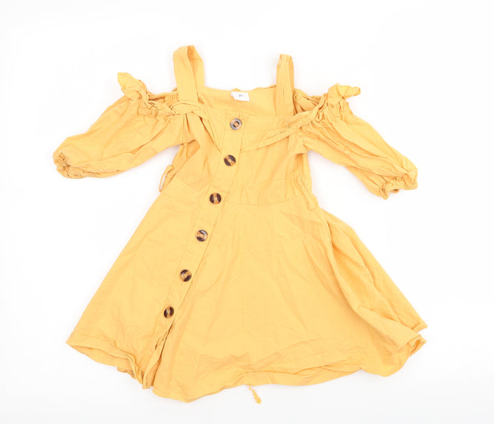 Preworn  Girls Yellow   A-Line  Size 3 Years