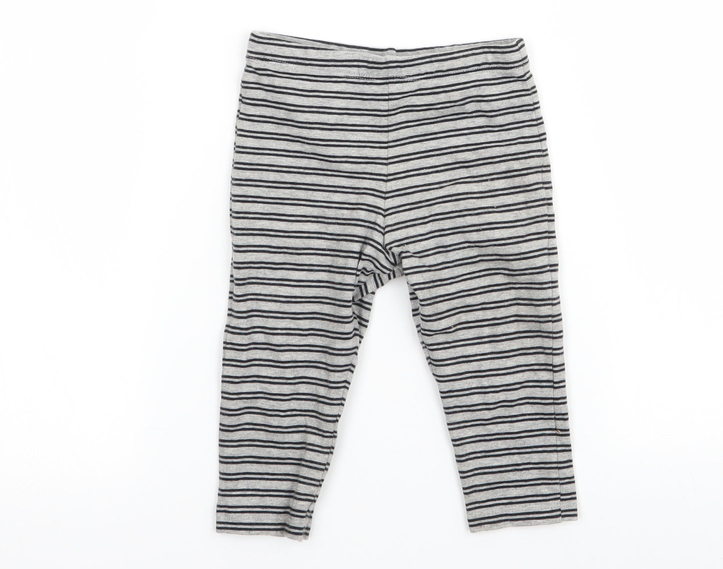 F&F  Boys Grey Striped  Sweatpants Trousers Size 6-9 Months