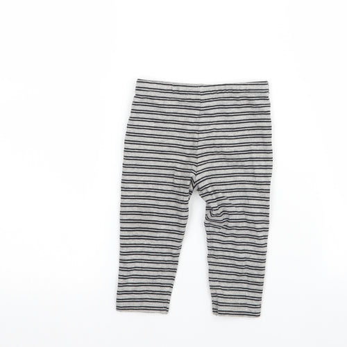 F&F  Boys Grey Striped  Sweatpants Trousers Size 6-9 Months