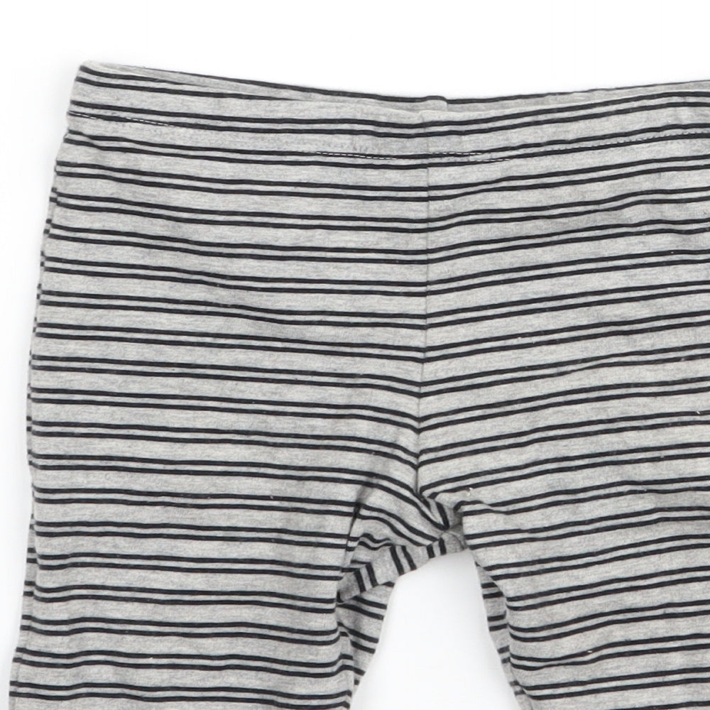 F&F  Boys Grey Striped  Sweatpants Trousers Size 6-9 Months