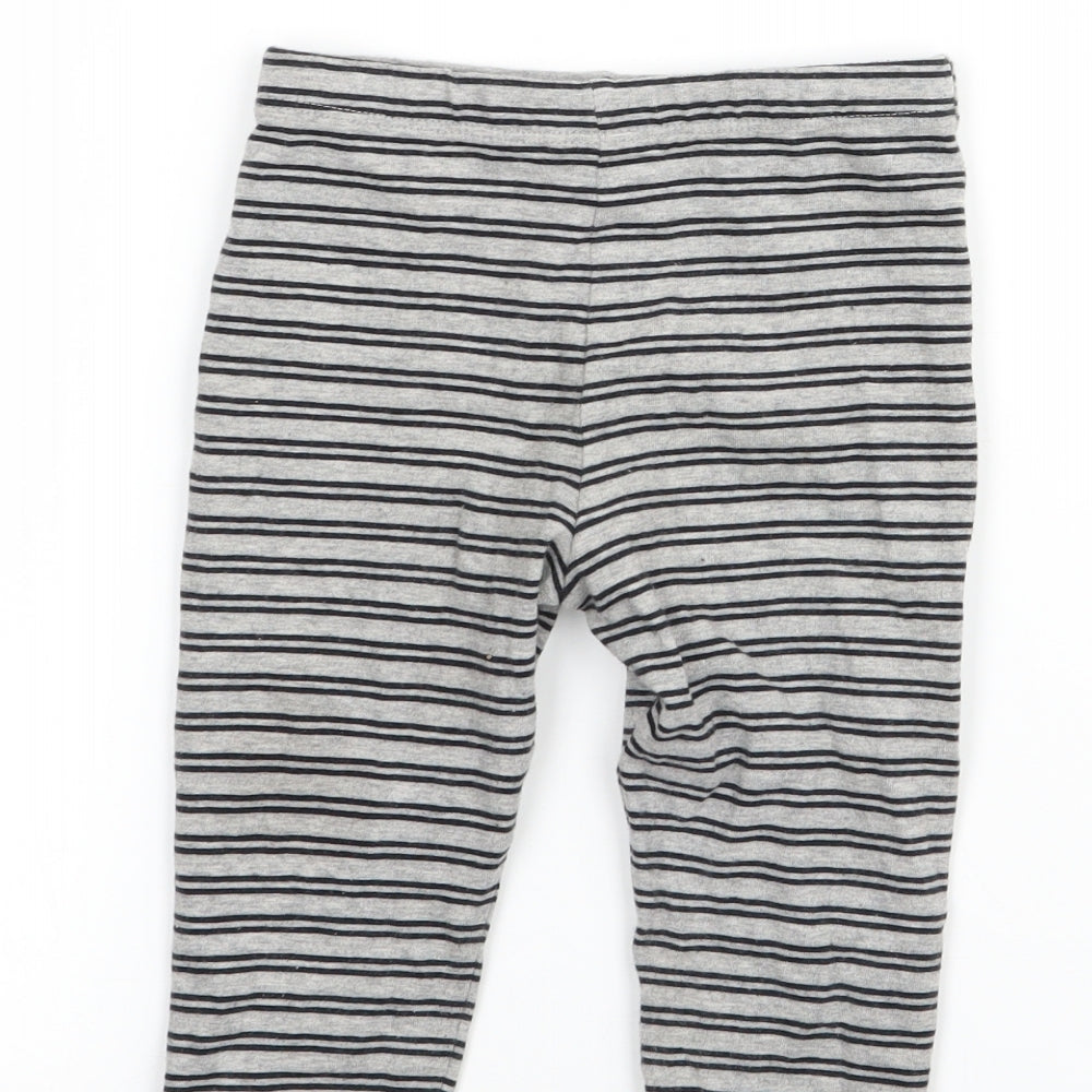 F&F  Boys Grey Striped  Sweatpants Trousers Size 6-9 Months