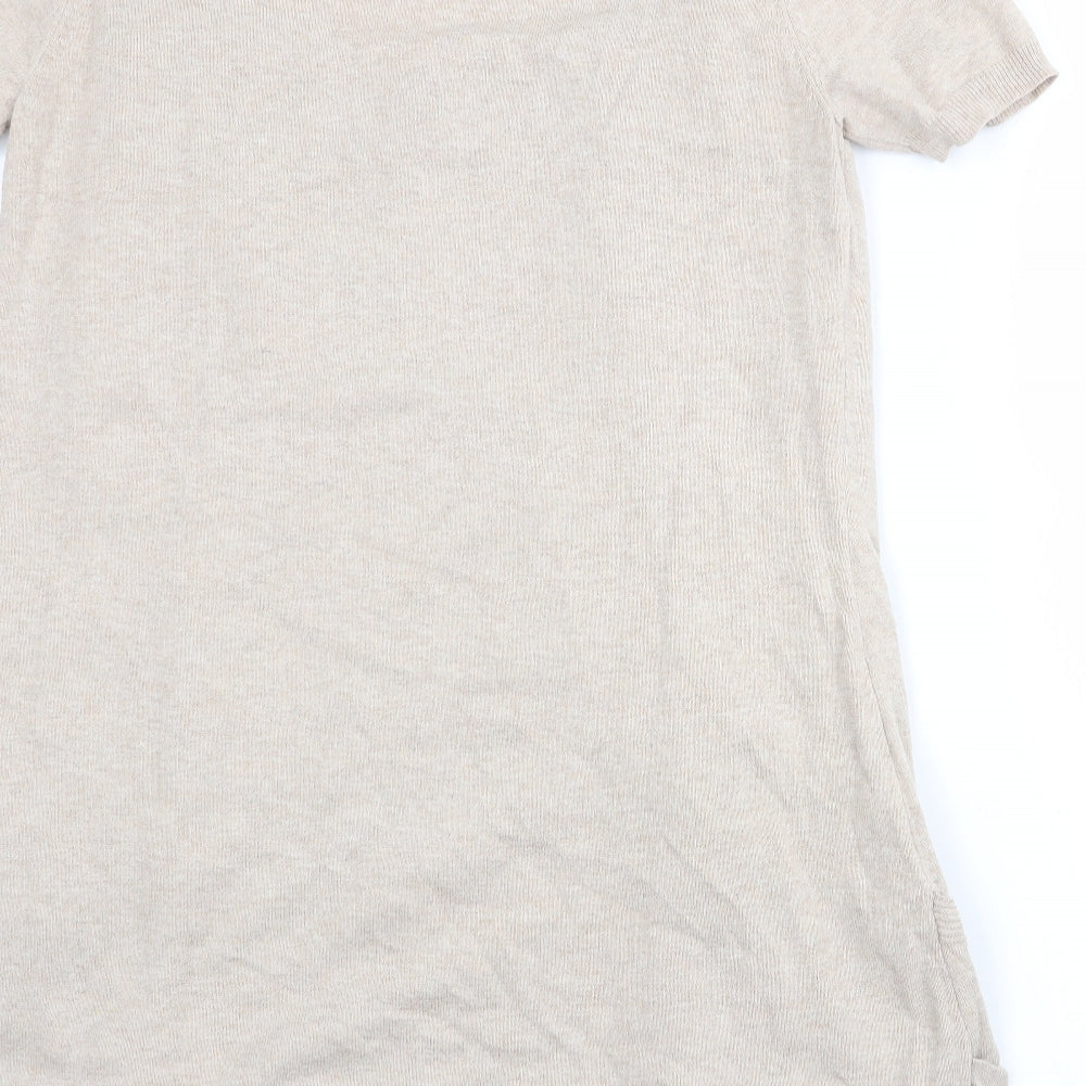 TU Womens Beige Polka Dot  A-Line  Size 14