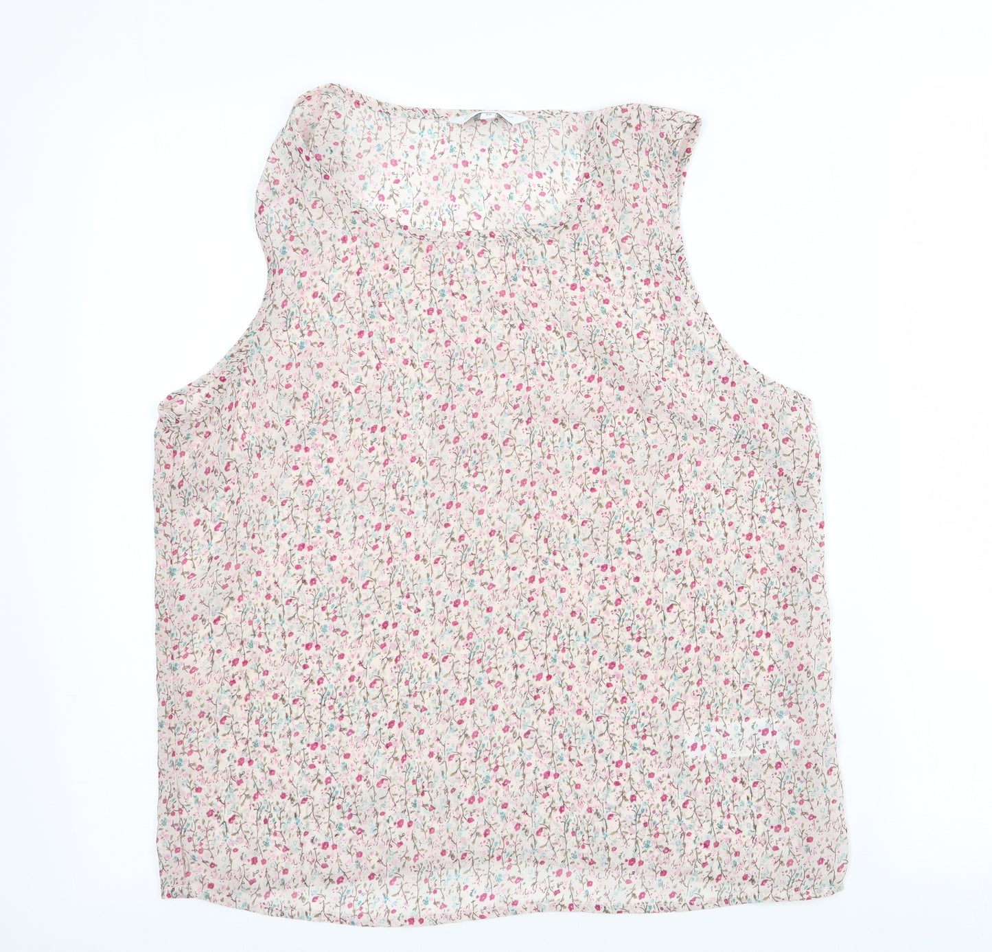 New Look  Womens Beige Floral  Basic Tank Size 10