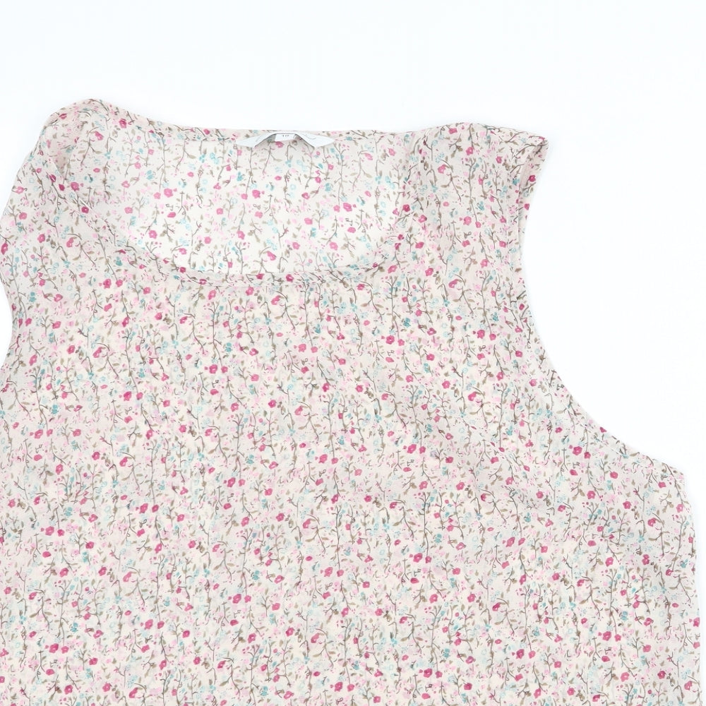 New Look  Womens Beige Floral  Basic Tank Size 10