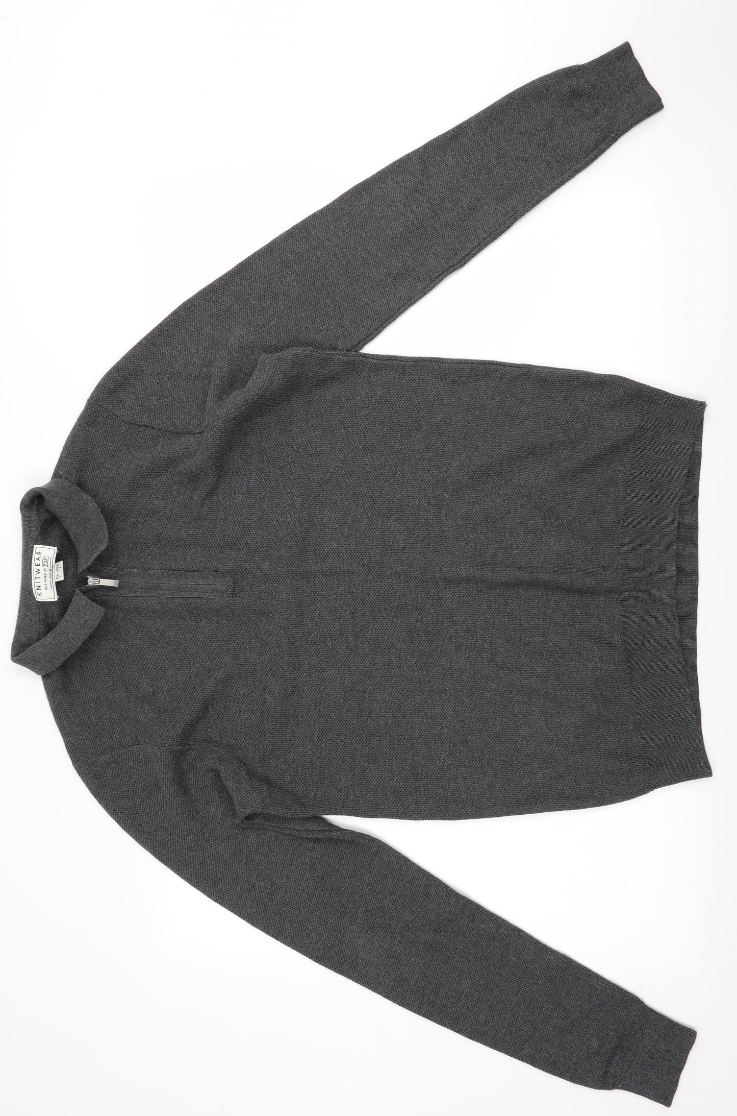 F&F  Mens Grey   Henley Jumper Size L