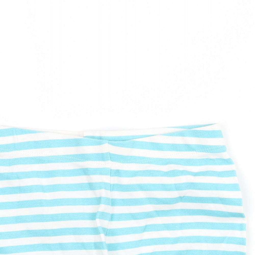 F&F  Girls White Striped  Sweat Shorts Size 2-3 Years