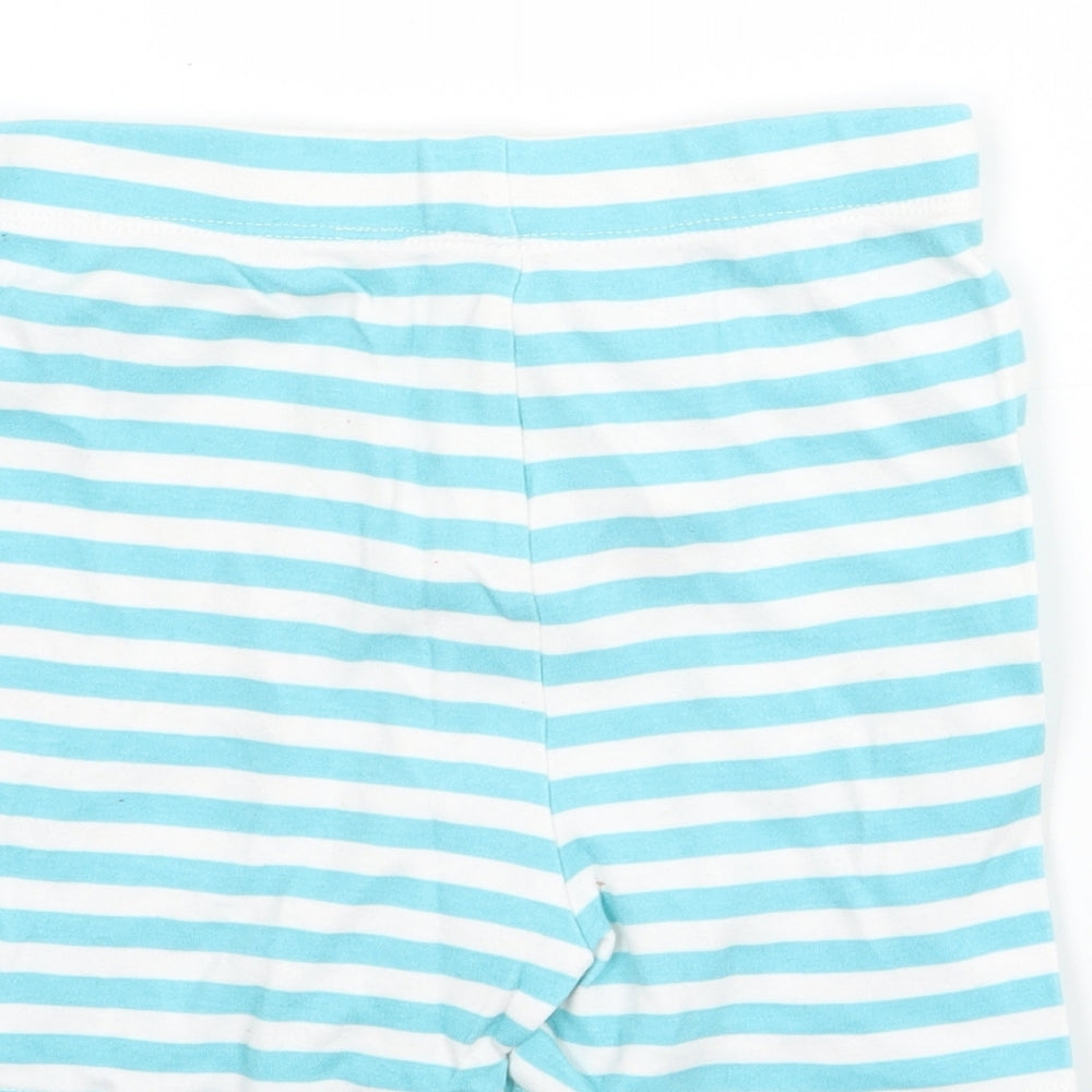 F&F  Girls White Striped  Sweat Shorts Size 2-3 Years