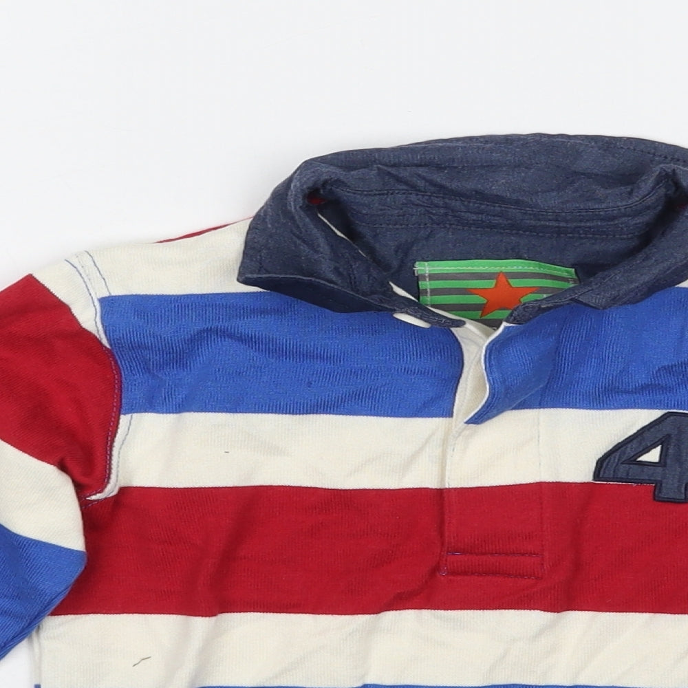 John Lewis Boys Blue Striped  Basic Polo Size 3 Years