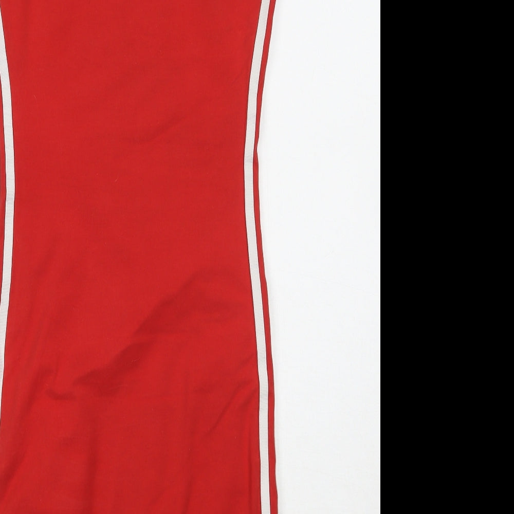 adidas Womens Red Striped  A-Line  Size 6