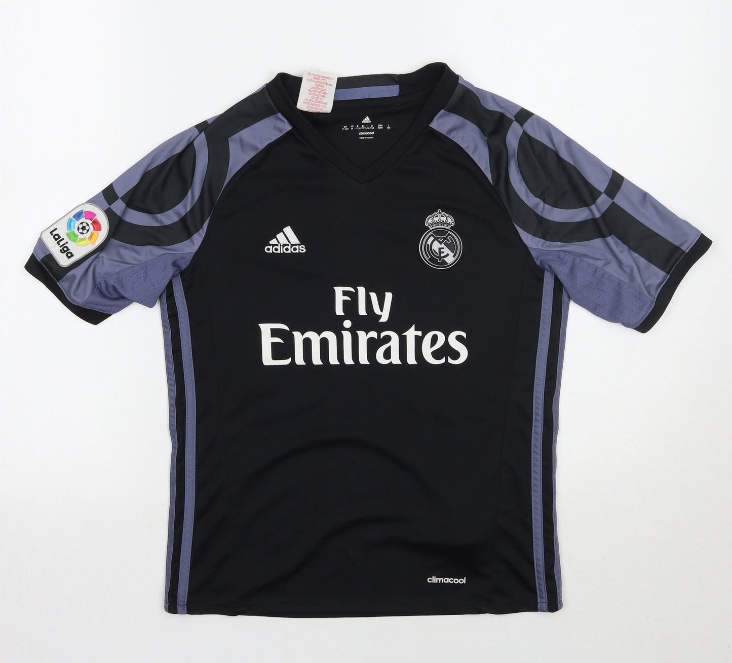 adidas Boys Black   Basic T-Shirt Size 11-12 Years  - Real Madrid