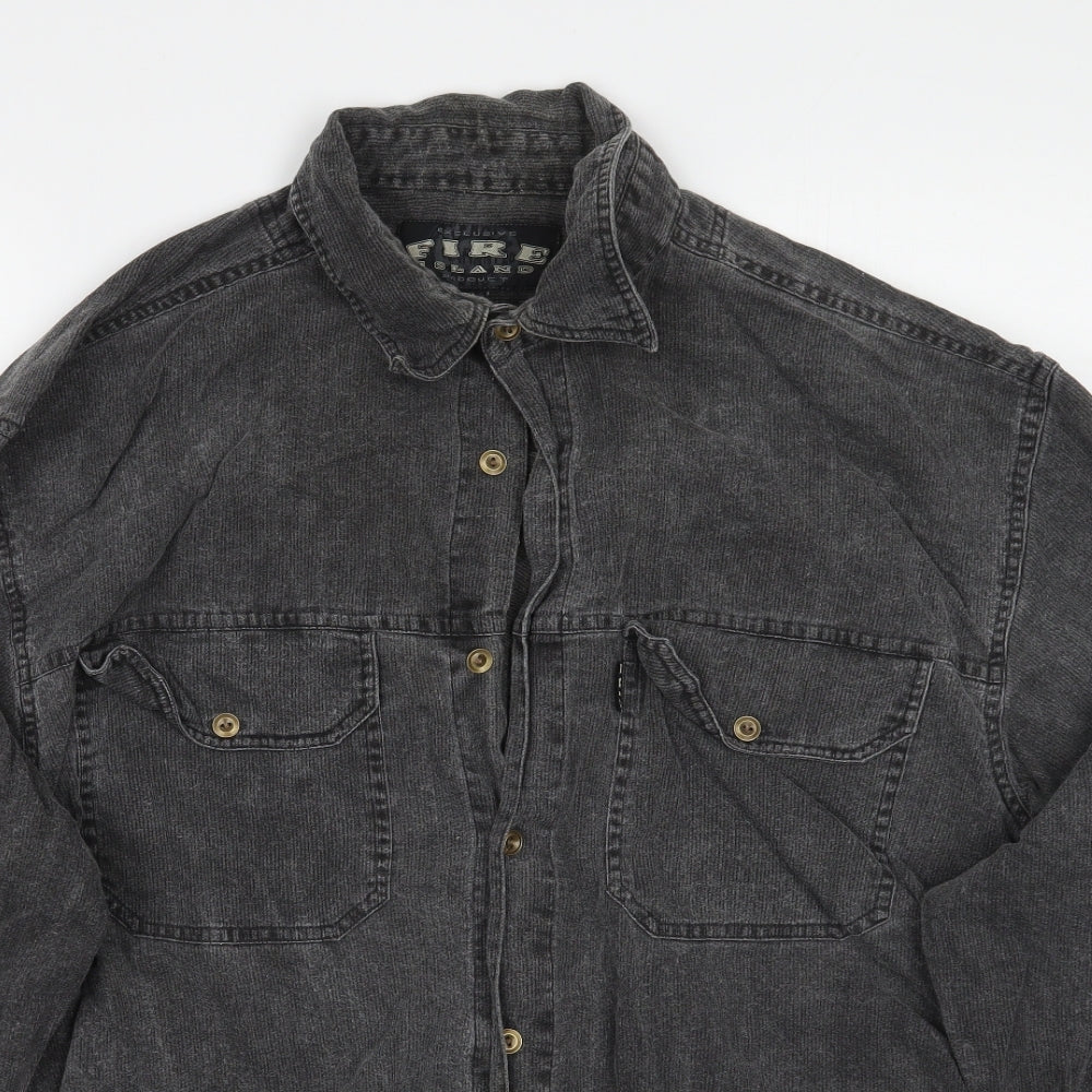 Fire island Mens Grey    Button-Up Size XL