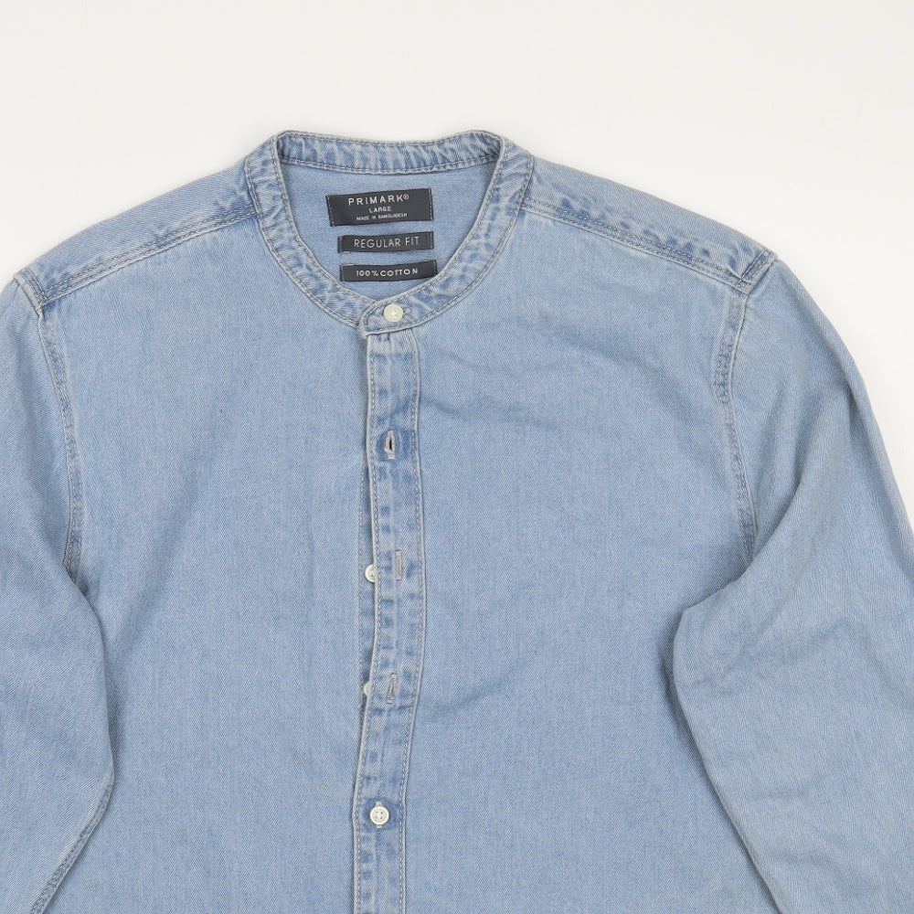 Primark Mens Blue    Button-Up Size L