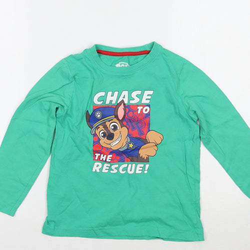 Nickelodeon  Boys Green   Basic T-Shirt Size 5-6 Years  - paw patrol