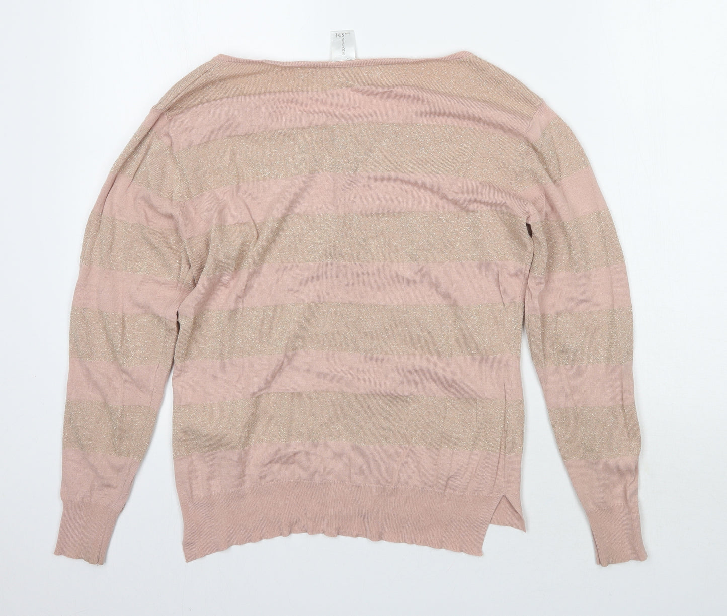 Plaza Italia Womens Pink Striped  Cardigan Jumper Size M