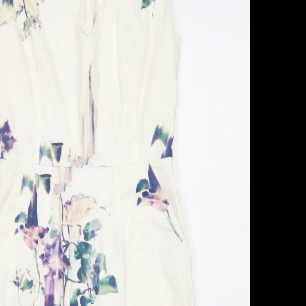 French Connection Womens Ivory Floral  A-Line  Size 10